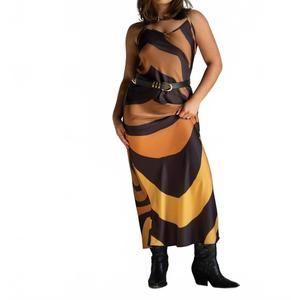 NEW CARE TUCKER lennon zipslip - dress desert swirling wind in brown